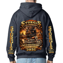 Pullover Hoodie 2026 Sturgis Motorcycle Rally Wild and Free No Harley