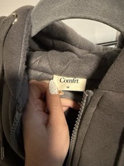 Comfrt Men’s Gray Full Zip heavyweight EUCHoodie w/ Pockets, Cotton Blend Size M