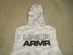 Under Armour Hoodie Men XL White Camo Performance Sleeveless Gym Training Run