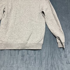 H&M Hoodie Mens Small Heather Gray Cotton Fleece Lined Relaxed Fit Wrapover Hood