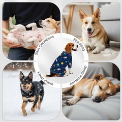 4 Pack Dog Pajamas Pet Costumes Dog Jammies Bodysuits Sweatshirt Adjustable Brea