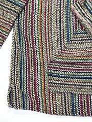 Gypsy Baja Hoodie One Size Multicolor Woven Drug Rug Hippie Boho Pullover Nepal