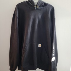 Carhartt Loose Fit Heavyweight Hoodie Men Size 2XL Black Hooded Pocket K288 BLK
