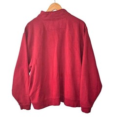 Vintage LL Bean Mens XL Deep Red Quarter Zip Fleece Pullover Sweatshirt Classic