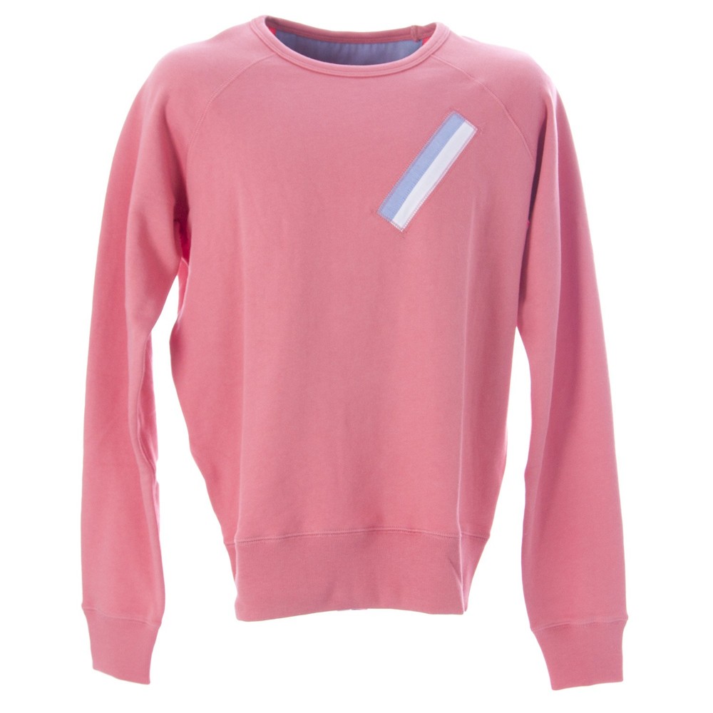 OLASUL Men’s Coral Stripe Crewneck Sweatshirt $130 NEW