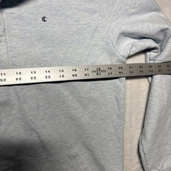 Criquet Polo Sweater Mens Size M Light Blue Heather Long Sleeve Kangaroo Pocket