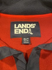 Lands End Quarter Zip Micro Fleece Deep Red And Navy XLT 515167 XL Tall