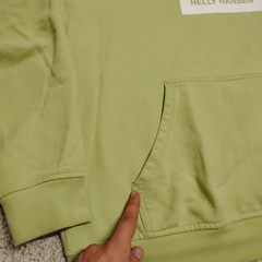 Helly Hansen Hoodie Sweatshirt Mens XL Green Cotton Designer Hiking Walking Camp