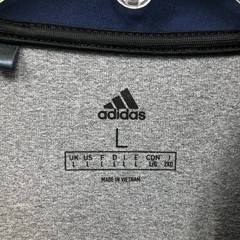 Adidas Sweater Large Adult Gray 3 Stripes Competition Logo 1/4 Zip Pullover Mens