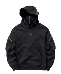 Niepce Unisex X-2 Pullover Black Techwear Hoodie Urban Streetwear Sweatshirt