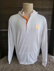 Psycho Bunny Newbold Hoodie White B6H160N1PC SIZE 7