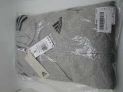 Adidas Men’s Essentials French Terry 3-Stripes full-zip Hoodie Small Gray