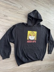 Hook-Ups Red Eyes Anime Black Hoodie Mens (2XL) Streetwear Skate Jeremy Klein