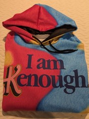 I Am Kenough Barbie Movie Hoodie Mattel Size M Pullover Tie Dye Fleece Lined