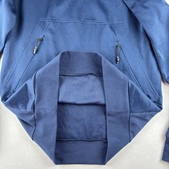Adidas Crewneck Sweatshirt Men M Navy Blue Mesh Pullover Zipper Pockets 3 Stripe