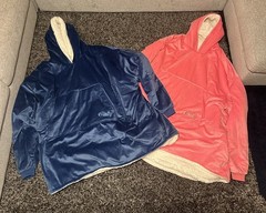 The Comfy Original Microfiber Wearable Blanket Hoodie Blue and Pink