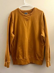 J.Crew Mustard Crew Neck Pullover Sweatshirt 100% Cotton French Terry Men’s L