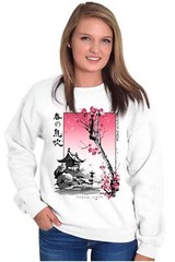 Tokyo Japan Breath of Spring Cherry Blossoms Womens or Mens Crewneck Sweatshirt