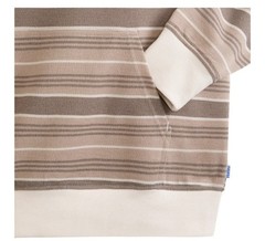 Hurley Mens Medium Bristlecone Stripe Terry Pullover Hoodie Brown Beige Hooded