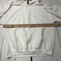 Gildan White Solid Heavy Blend Long Sleeve Hooded Sweatshirt Adult Unisex L