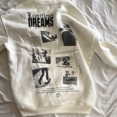 Free Planet Men’s Limitless Dreams Pullover Hoodie L White Graphic Logo Pockets