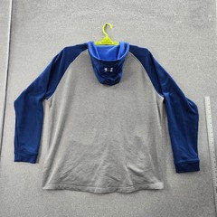 Under Armour Men Sweatshirt 2XL Gray Colorblock Activewear Logo Zipper Long