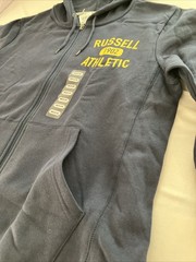 Russell Athletic Full Zip Hoodie Jacket Navy Blue Mens Medium 1902 Logo NWT