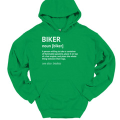 Biker Definition Hooded Sweatshirt Funny Motorcycle Riding Humor Hoodie