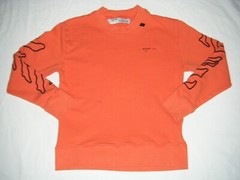 Off-White c/o Virgil Abloh “Fall Winter 2020” Orange Sweatshirt Mens Size Small