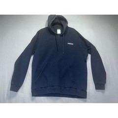 Adidas Mens Essentials Hoodie Navy Blue Fleece Pullover Sweatshirt XL