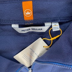 PETER MILLAR Mens MEDIUM Thermal Flow Micro Fleece Half-Zip Pullover Navy $175