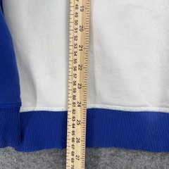 Calvin Klein Jeans Sweatshirt Mens Small Blue White Colorblock Logo Fleece