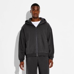 Men Full Zip Hooded Sweatshirt – Original Use Black XXL