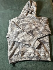 Hollister Men’s Full Zip Hooded Boxy Fit Camo Hoodie Gray/White Size M