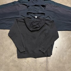 Lot 5 Vintage Sweatshirts Zip Up Hoodie Blank Black M-XL Faded 90s 00s Y2K USA