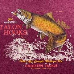 VTG Tackle Fishing Sweatshirt Men’s XL Maroon Tungsten Talon Hooks USA Made Crew