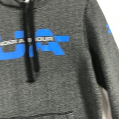 Under Armour Hoodie Mens Size S Sweatshirt Loose Fit All Season Gray herringbone