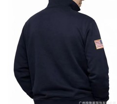 New Y2K Retro Quarterzip Pullover Hoodie JEE Embroidery Pattern Sweatshirt Top