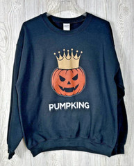 PUMPKING Evil Halloween Jack O Lantern Sweatshirt Pumpkin Scary Black Size Large