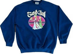 Vintage 90s God Jul Merry Christmas Sweatshirt Scandinavia Lee Heavyweight sz XL