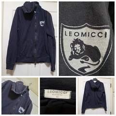 Leomicci Hoodie Mens XL runs Small Black Athletic Athleisure Gym Workout Jumper