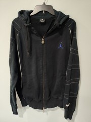 Vintage Jordan Nike Air Jumpman Men M Black Blue Full Zip Hoodie Jacket