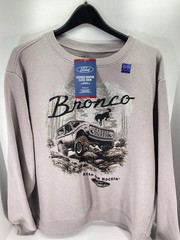 Ford Bronco Sweatshirt Men Size XL Gray Pullover Fleece Crew Neck Cotton NWT