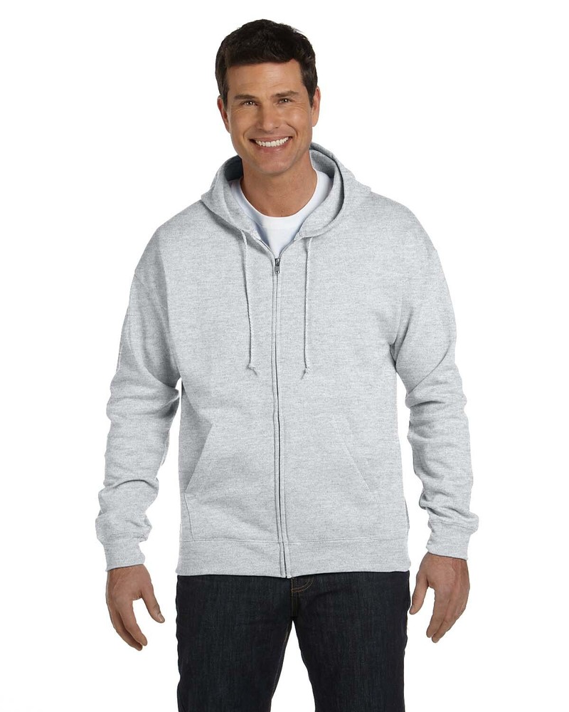 Hanes Adult 7.8 oz. EcoSmart 50/50 Full-Zip Hood Front With Pockets P180 S-3XL