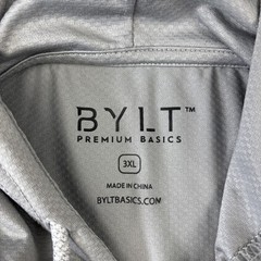 BYLT Circuit Hoodie Mens 3XL Gray Performance Pullover Stretch Tech Long Sleeve