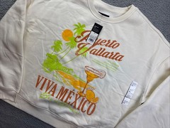 Original Use Sweatshirt Mens XL White Puerto Vallarta Viva Mexico Graphic NWT