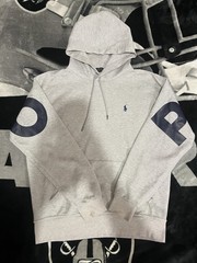 Polo Ralph Lauren Hoodie Big Letter Spellout Size S Gray Logo Big Pony