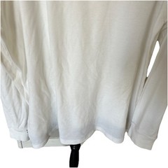 Waffle Knit Color Block White Long Sleeve Shirt Cotton Blend Mens