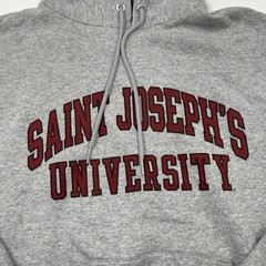 Champion Hoodie Mens L Gray Pullover Fleece Hooded Pockets Saint Joseph’s Print