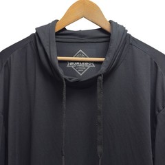 Burlebo Mens XL Black Performance Pullover Drawstring Stretch Lightweight Hoodie